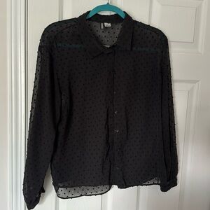 Sheer black blouse